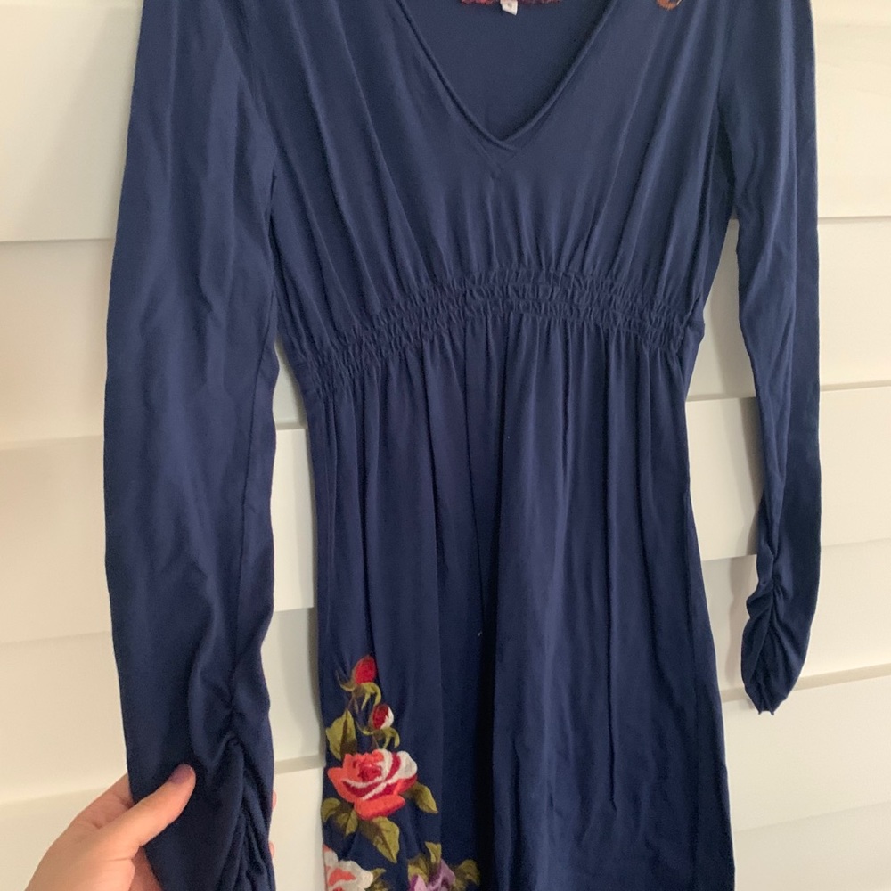 (NWOT)JW- Blue Long Sleeve Midi Dress - Picture 4 of 8